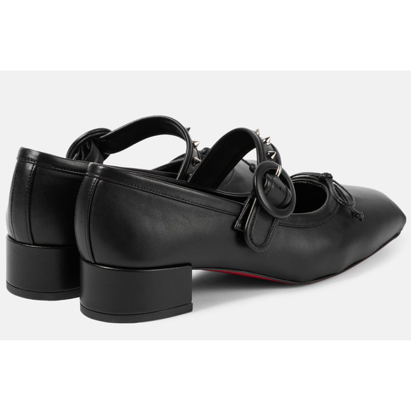 Christian Louboutin Mamastrapita Spikes 30 Black Maryjane Ballet Heel Flat 41 - Picture 14 of 16